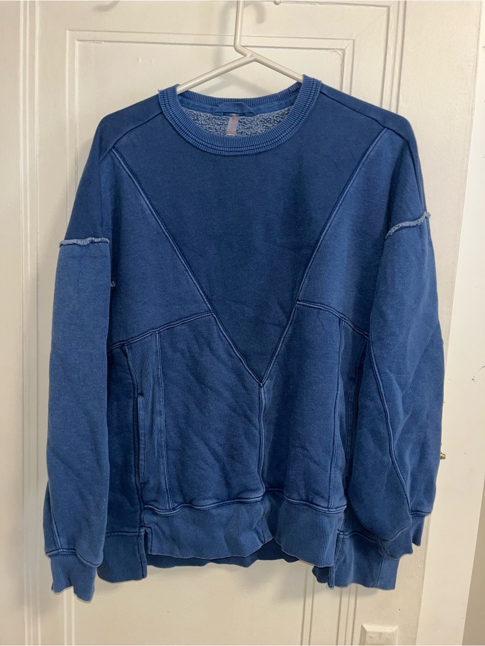 Blue Crewneck Pullover Sweater